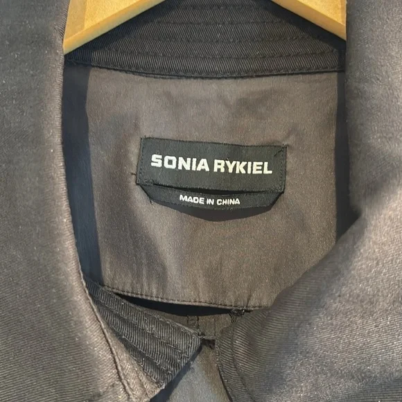 Sonia Rykiel black double breasted trench coat/raincoat size large - Picture 7 of 12